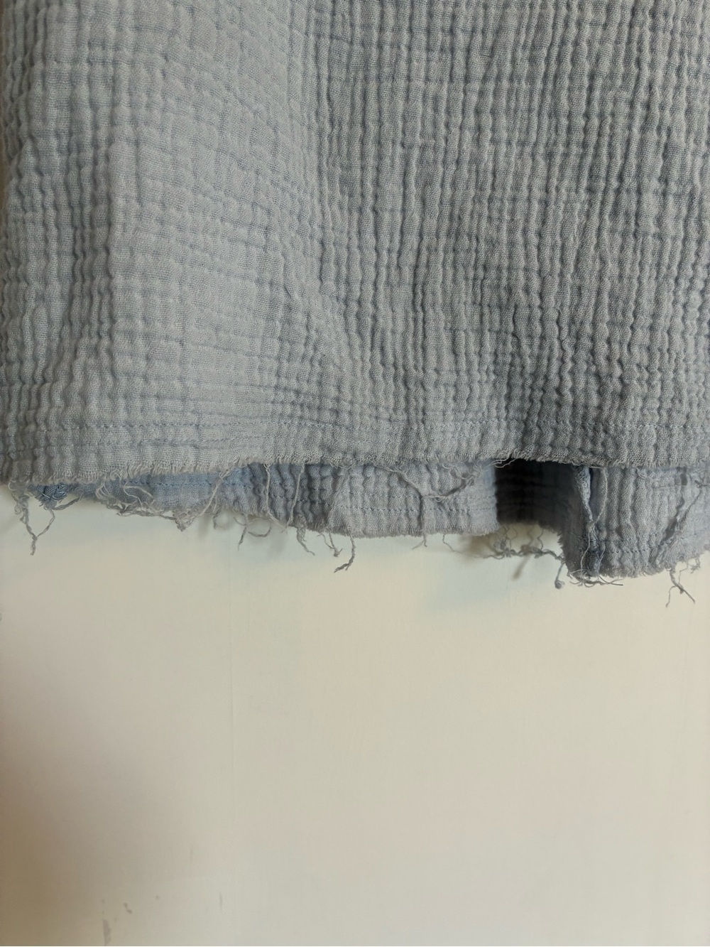 Light Blue 100% Cotton Gauze Boutique Minimalist Top - Picture 5 of 9
